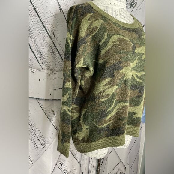 Acrobat Camouflage Wool/Cashmere Pullover Sweater High/Low S/XS - Picture 2 of 6